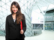 Businesswoman holding documents