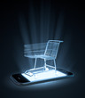 Shopping cart on  a smart phone