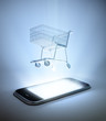 Shopping cart on  a smart phone