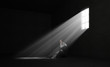 Illustration: Lonely man in a dark room Lonely man in a dark room