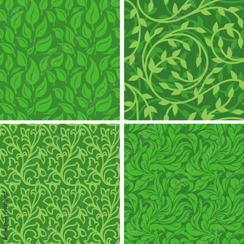 Vector: Vector seamless backgrounds with leaves Vector seamless backgrounds with leaves