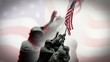Iwo Jima Memorial and American Flag