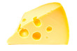 Cheese piece on white background