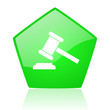law green pentagon web glossy icon