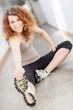 Young woman doing stretching exercise