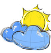 Cloud and sun weather icon