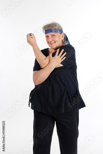 Photo: Frau beim Dehnen nach dem Sport Frau beim Dehnen nach dem Sport