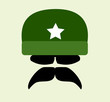 man wearing vintage army helmet