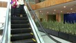 group of female shoppers on escalators