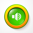 Green glass vector sound button