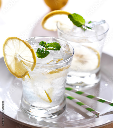 Photo: lemonade with ice and mint lemonade with ice and mint