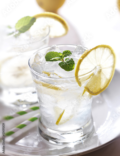 Photo: lemonade with ice and mint lemonade with ice and mint