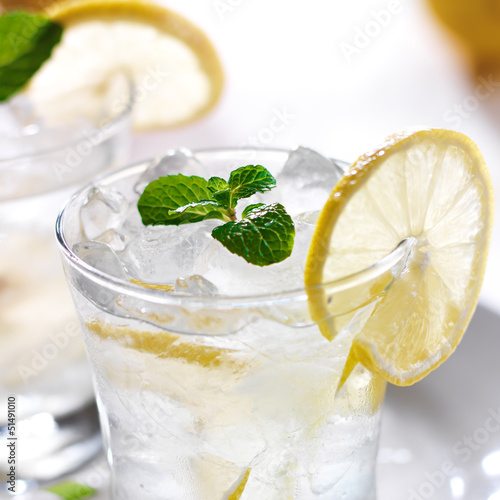Photo: lemonade with ice and mint lemonade with ice and mint