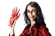 Bloody Zombie Woman with Severed Hand