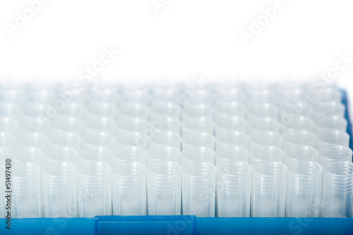 Photo: Rows of disposable tubes Rows of disposable tubes