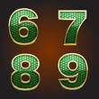 Vector golden figure with green