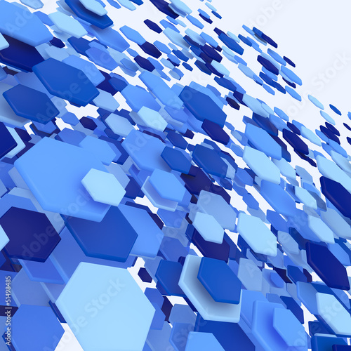 Illustration: Stream of Hexagon Particles Stream of Hexagon Particles