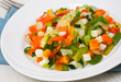 Photo: Mixed vegetables on a plate Mixed vegetables on a plate