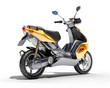 Trendy orange scooter close up