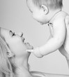 happy mother with baby