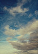 retro folded paper sky