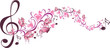 Musical notes with butterflies
