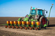 Tractor in the field sow
