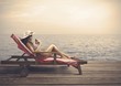 Woman relaxing on a beach