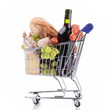 shopping cart with groceries