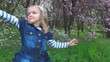 Child Playing with Bubbles in Park, Smiling Girl,  Balloons,