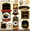 Premium quality coffee house label, vector illustration