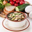 Okroshka - Russian kvass Cold Soup with Vegetables