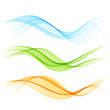 Set of color wave