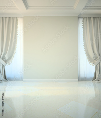 Illustration: Empty room in classic style Empty room in classic style