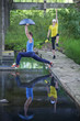 professional sporty man and woman outdoor training
