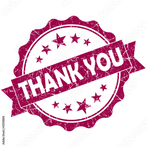 Illustration: thank you pink stamp thank you pink stamp