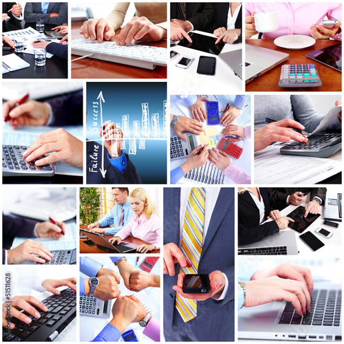 Photo: Business people team collage. Business people team collage.