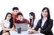 Business team meeting - isolated