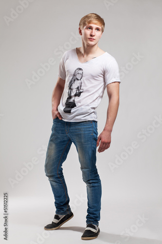 Photo: Young handsome guy in casual Young handsome guy in casual