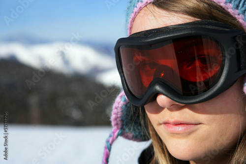 Photo: Face of girl in the snow Face of girl in the snow