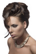 pretty woman with elegant hair-style