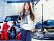 Customer is satisfied with the car service shows thumb up