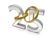Silberhochzeit_Eheringe in Gold - 3D