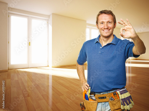 Photo: friendly handyman in new house friendly handyman in new house