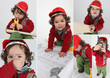 Photo: baby imitating architect, collage baby imitating architect, collage