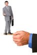 Businessman hitching a ride on someone's credit card