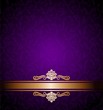 Purple wallpaper with gold trim
