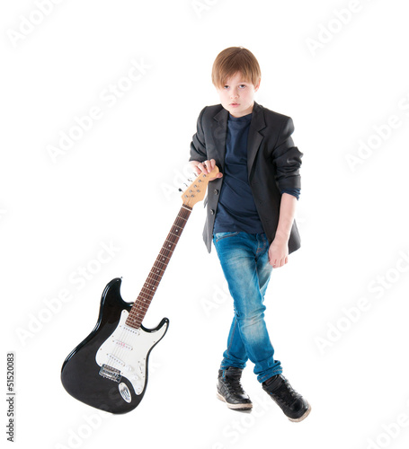 Photo: Handsome boy whit electric guitar Handsome boy whit electric guitar