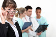 Hospital staff having discussion