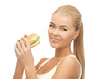 woman eating junk food